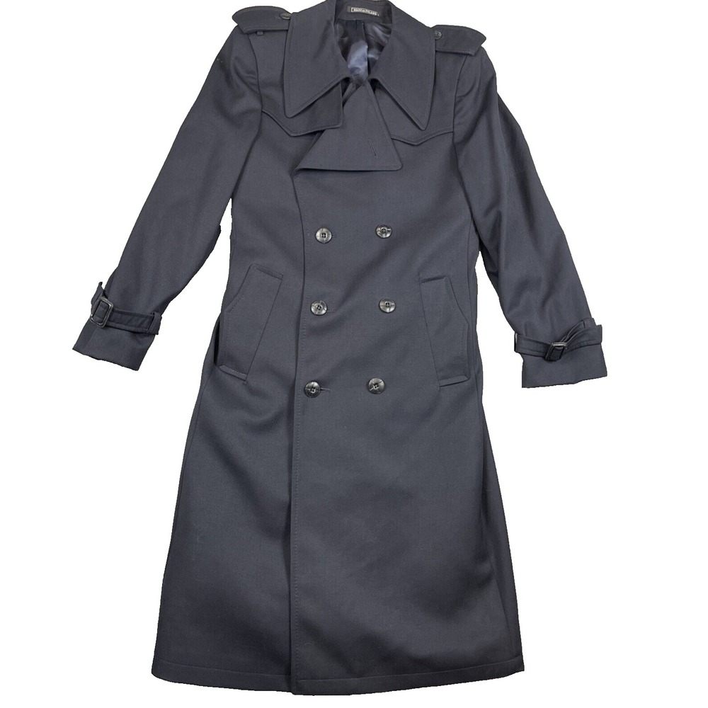 LODEN KING Wool Coat Women 32 Black Poland Trench Over Coat Jacket  *Read*